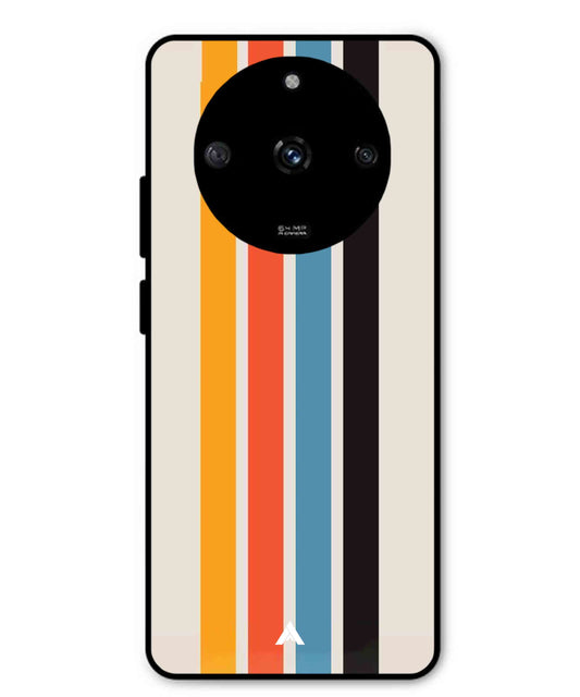 Stripe Pattern 2 Metal Back Cover Phone Case for Realme Narzo 60