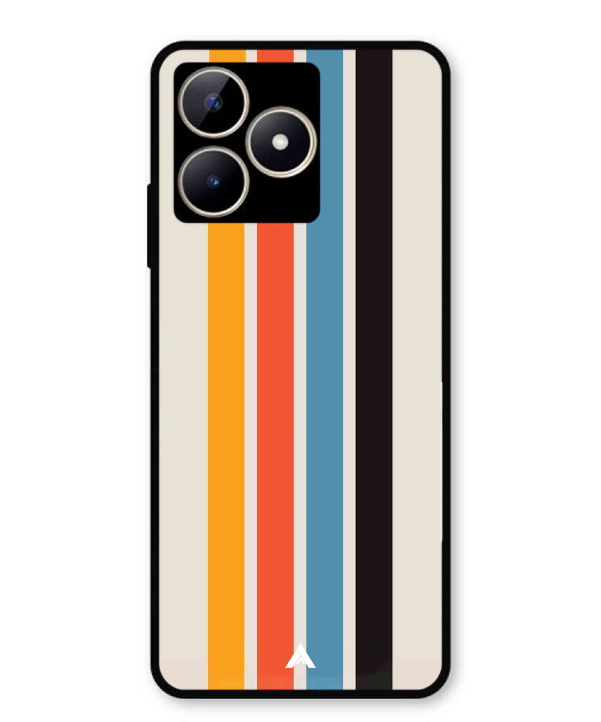 Stripe Pattern 2 Metal Back Cover Phone Case for Realme Narzo N53