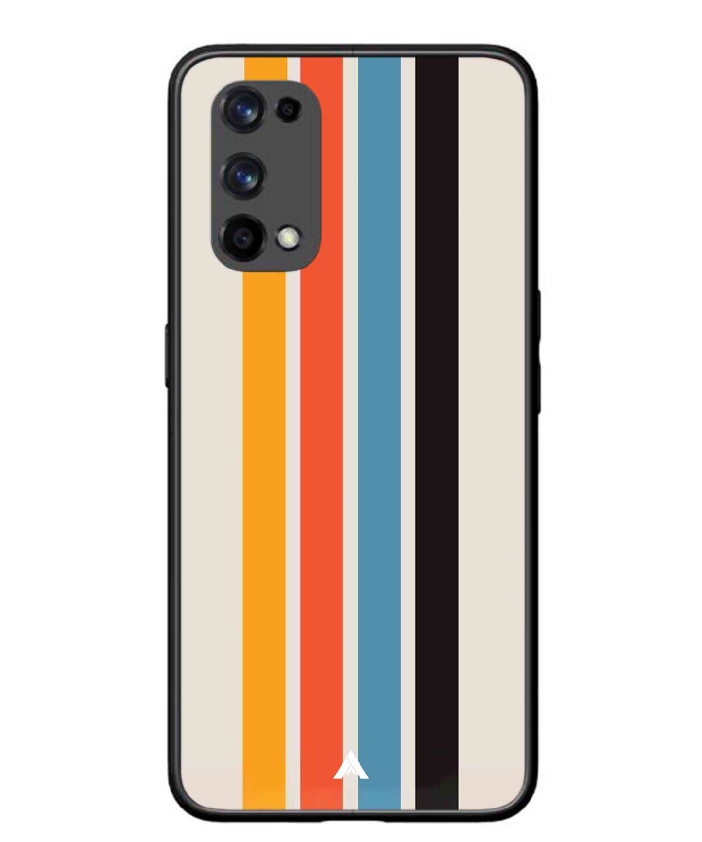 Stripe Pattern 2 Metal Back Cover Phone Case for Realme X7 Pro