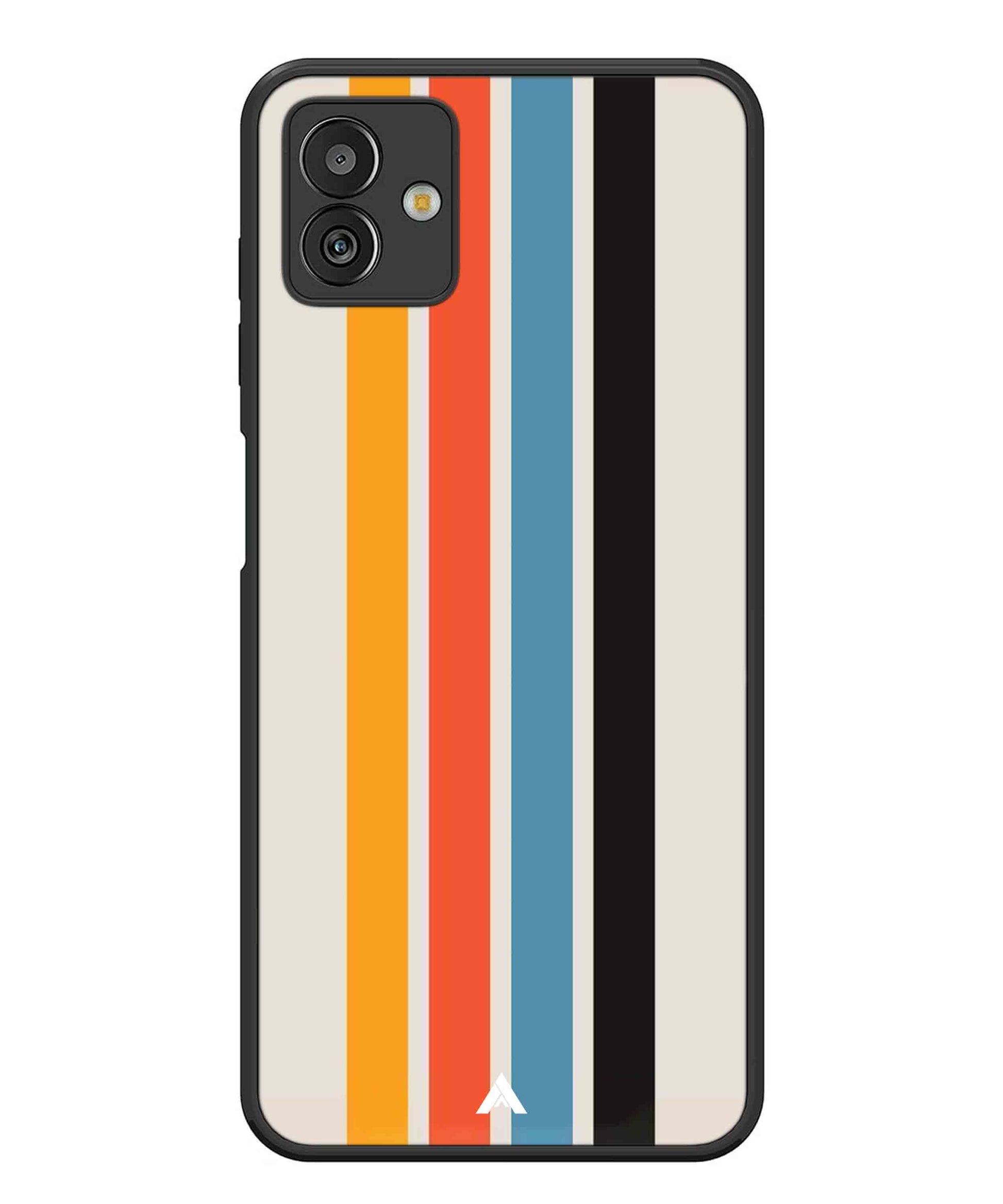 Stripe Pattern 2 Metal Back Cover Phone Case for Samsugn Galaxy M13 5G