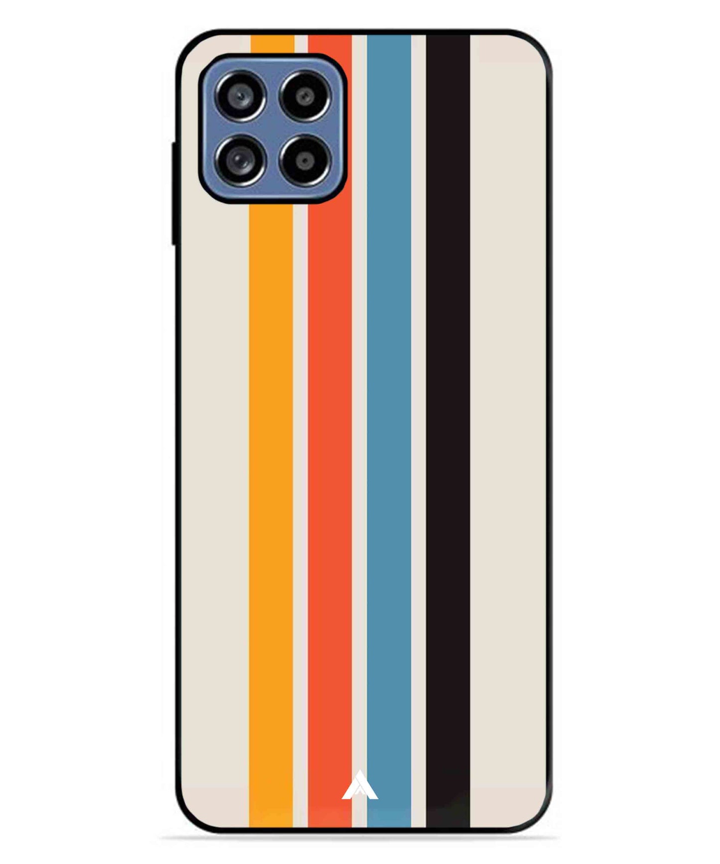 Stripe Pattern 2 Metal Back Cover Phone Case for Samsung Galaxy A22 5G