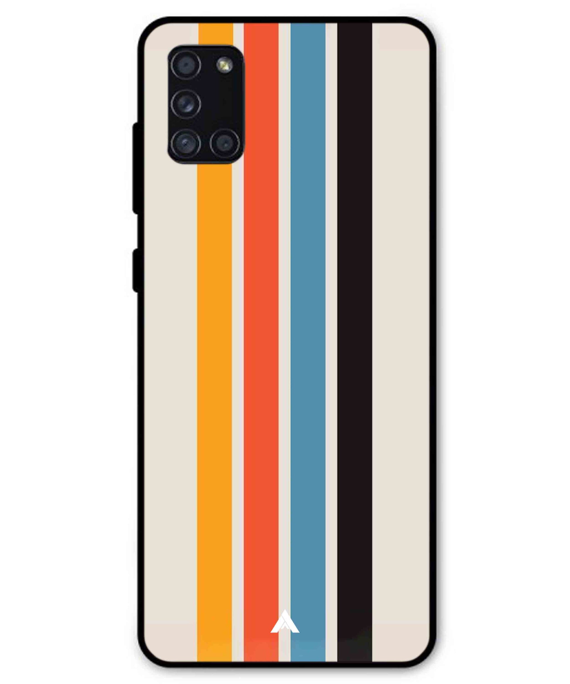 Stripe Pattern 2 Metal Back Cover Phone Case for Samsung Galaxy A31