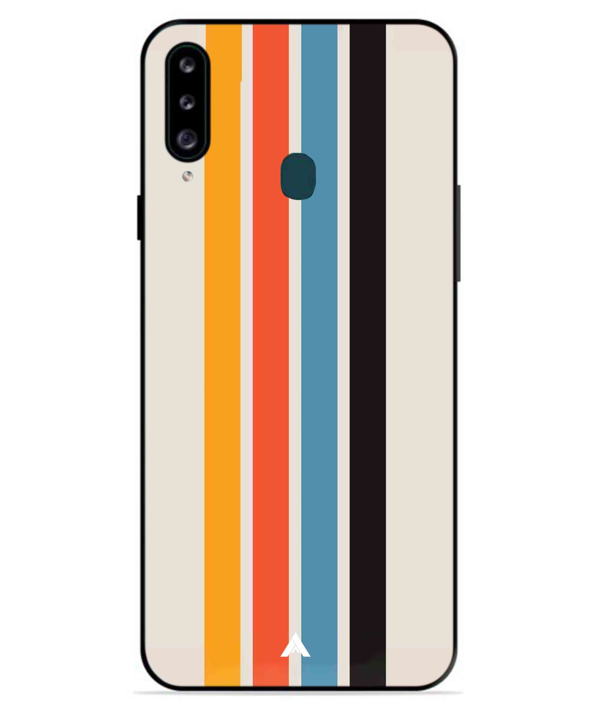 Stripe Pattern 2 Metal Back Cover Phone Case for Samsung Galaxy A70s