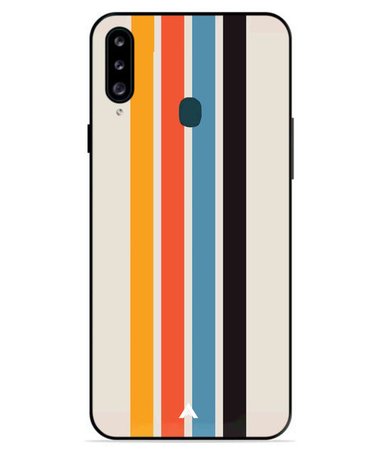 Stripe Pattern 2 Metal Back Cover Phone Case for Samsung Galaxy A70s