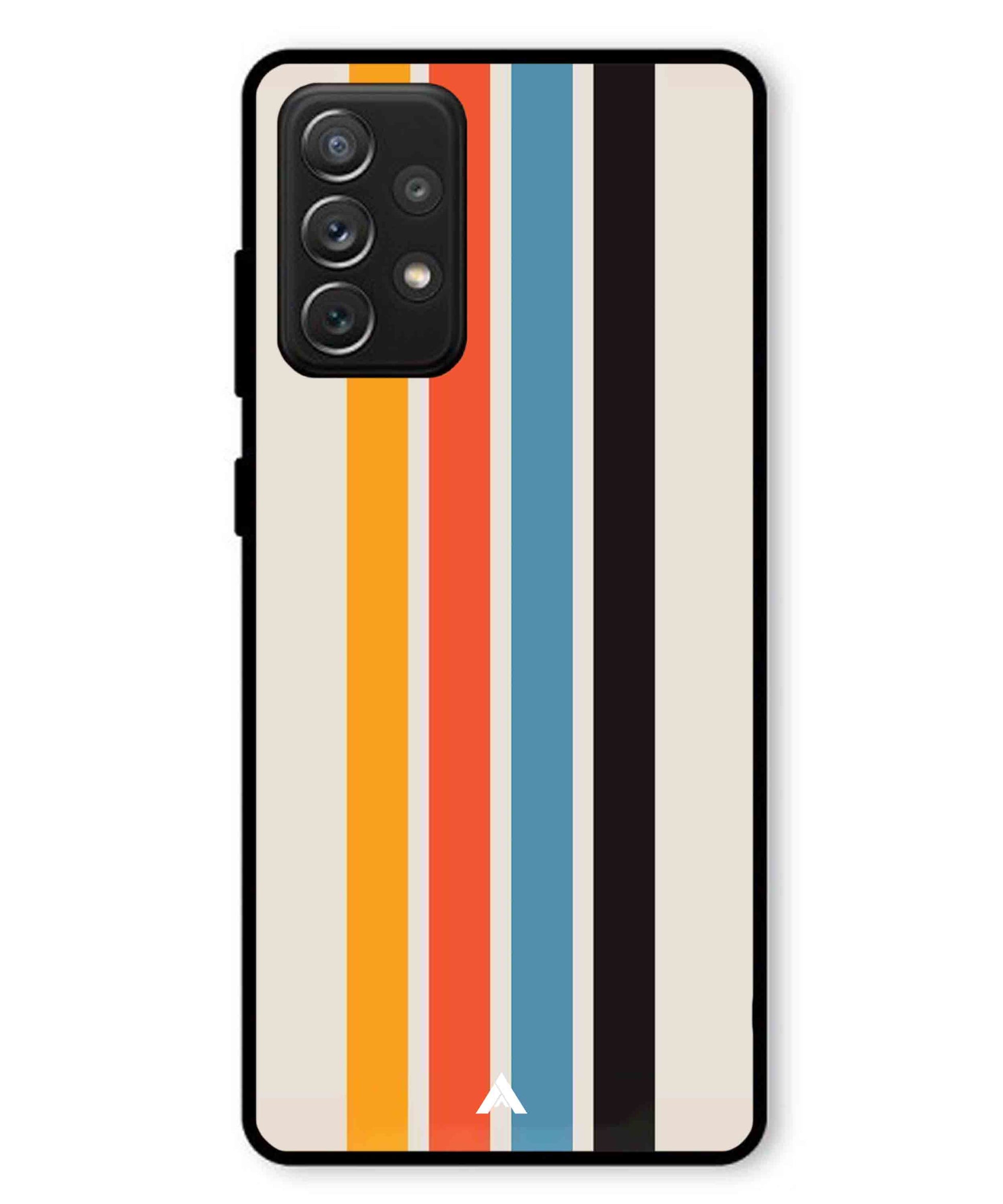 Stripe Pattern 2 Metal Back Cover Phone Case for Samsung Galaxy A72