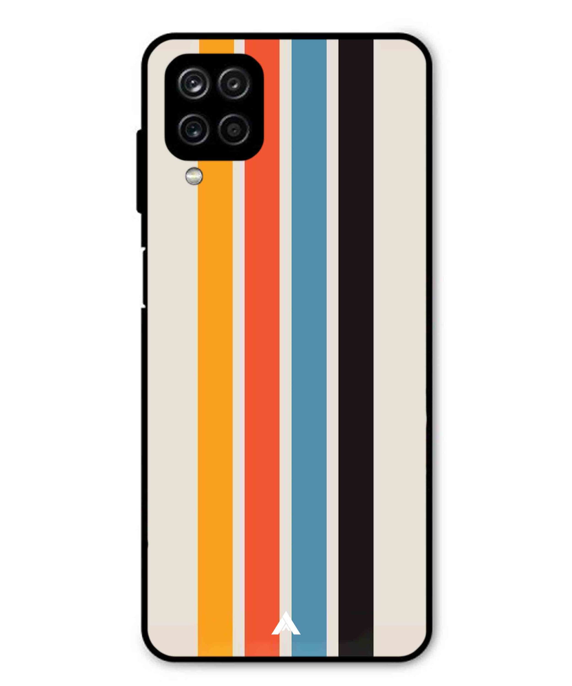 Stripe Pattern 2 Metal Back Cover Phone Case for Samsung Galaxy F12
