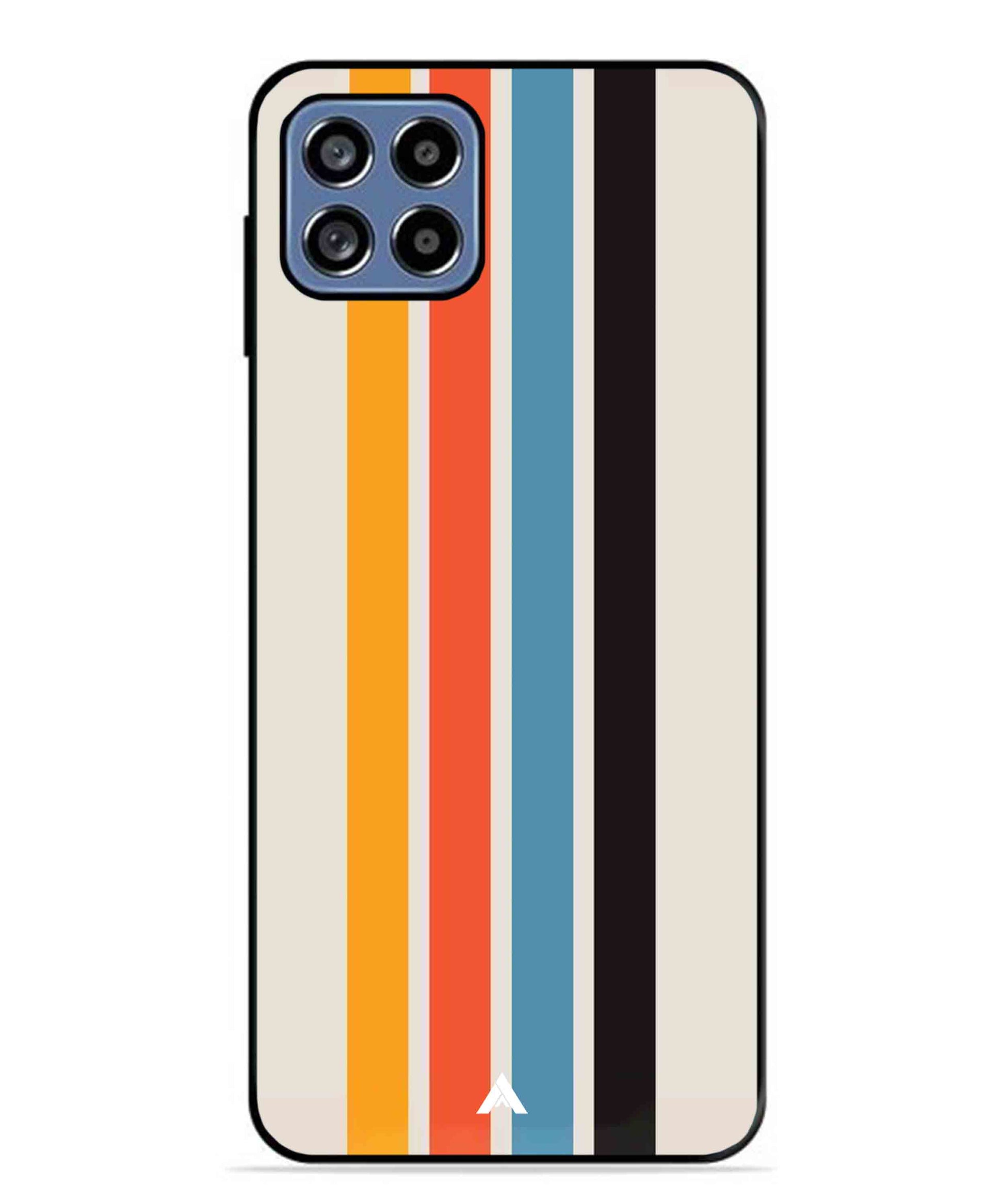 Stripe Pattern 2 Metal Back Cover Phone Case for Samsung Galaxy F42