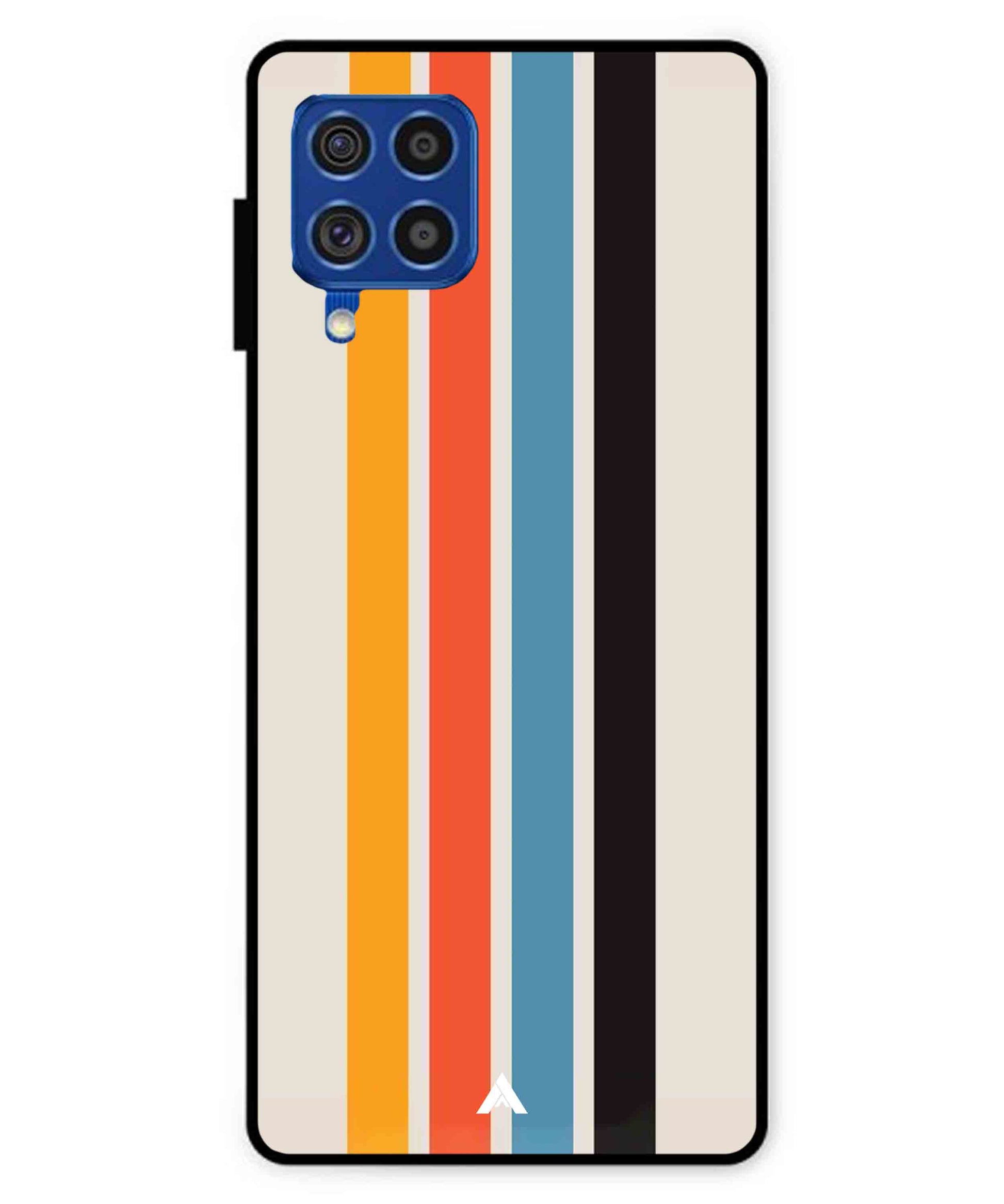 Stripe Pattern 2 Metal Back Cover Phone Case for Samsung Galaxy F62