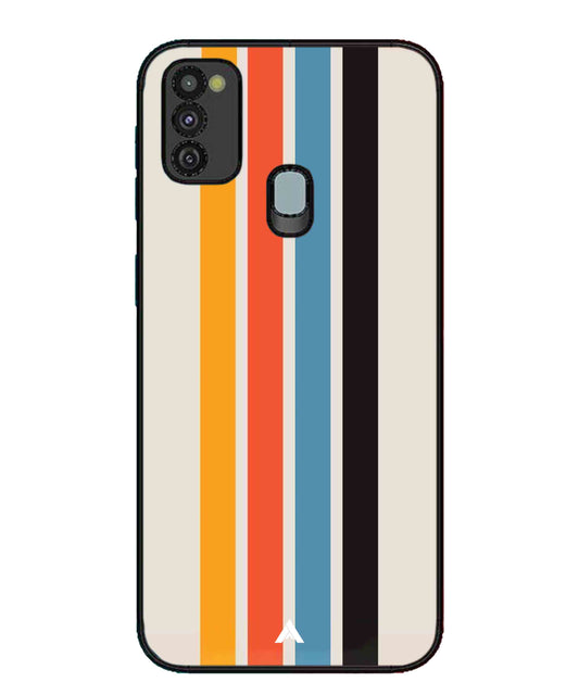 Stripe Pattern 2 Metal Back Cover Phone Case for Samsung Galaxy M30s