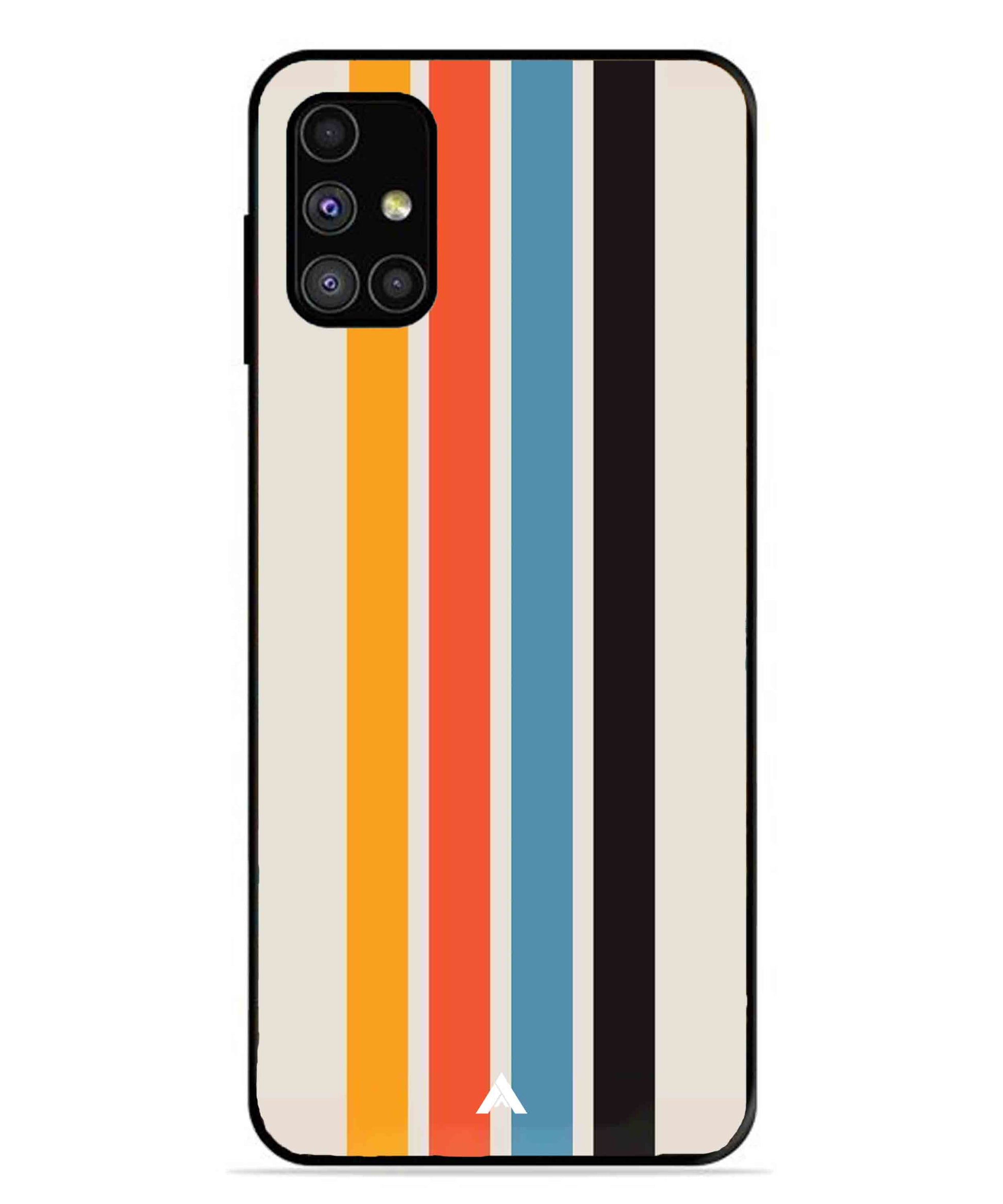 Stripe Pattern 2 Metal Back Cover Phone Case for Samsung Galaxy M31s