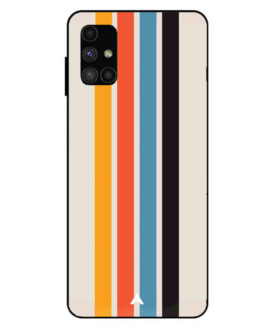Stripe Pattern 2 Metal Back Cover Phone Case for Samsung Galaxy M51