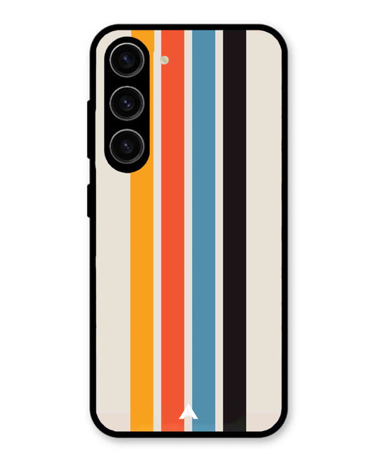 Stripe Pattern 2 Metal Back Cover Phone Case for Samsung Galaxy S23