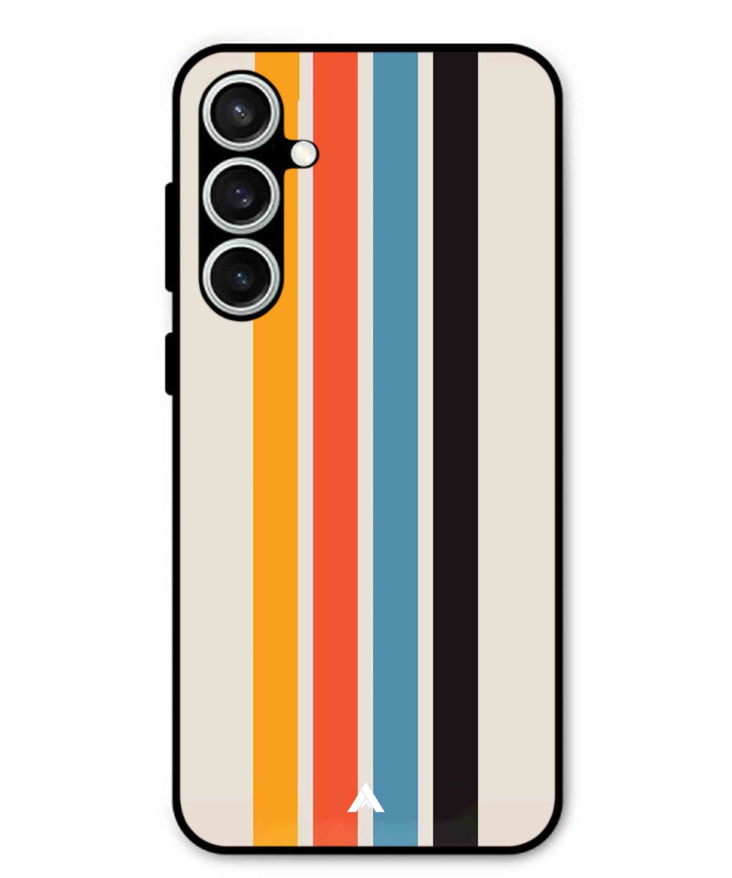 Stripe Pattern 2 Metal Back Cover Phone Case for Samsung Galaxy S23 Fe