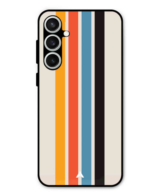 Stripe Pattern 2 Metal Back Cover Phone Case for Samsung Galaxy S23 Fe