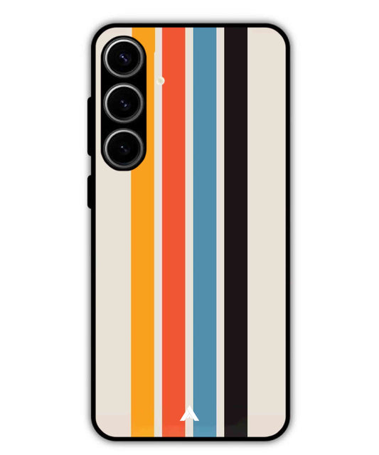 Stripe Pattern 2 Metal Back Cover Phone Case for Samsung Galaxy S23 Plus