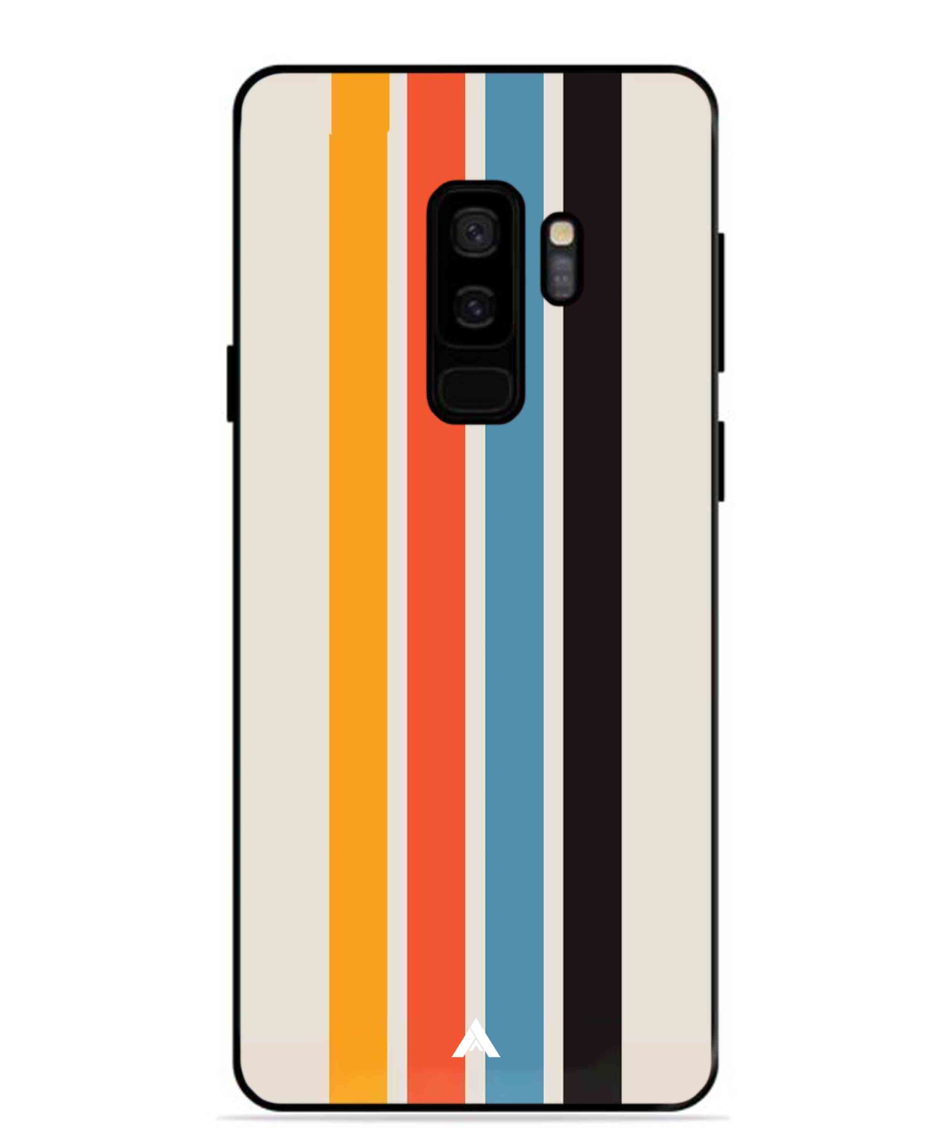 Stripe Pattern 2 Metal Back Cover Phone Case for Samsung Galaxy S9 Plus