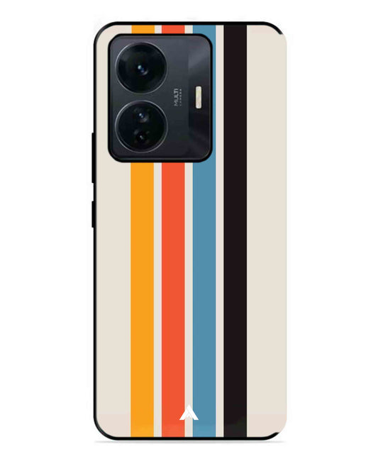 Stripe Pattern 2 Metal Back Cover Phone Case for Vivo T1 Pro