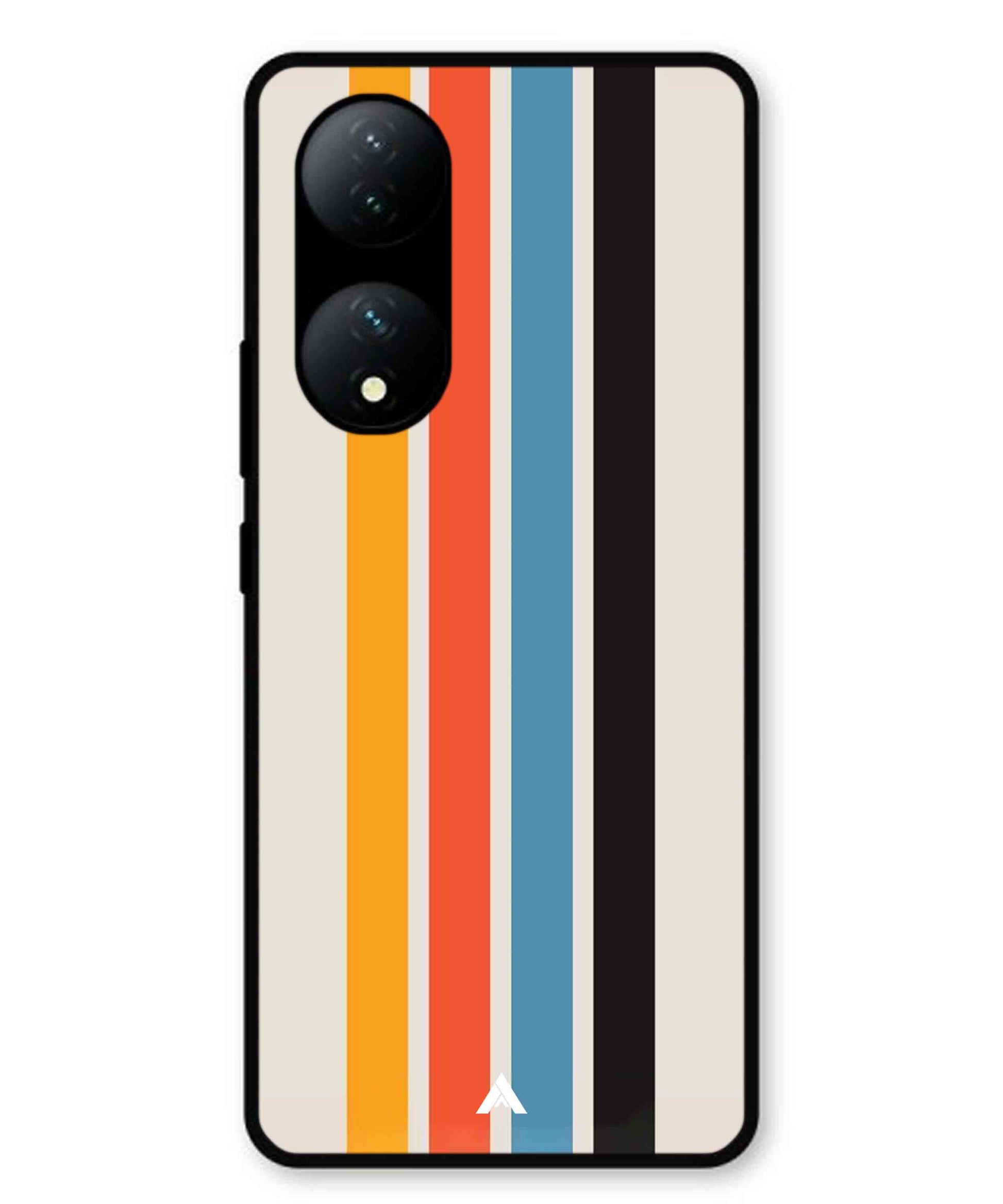 Stripe Pattern 2 Metal Back Cover Phone Case for Vivo T2