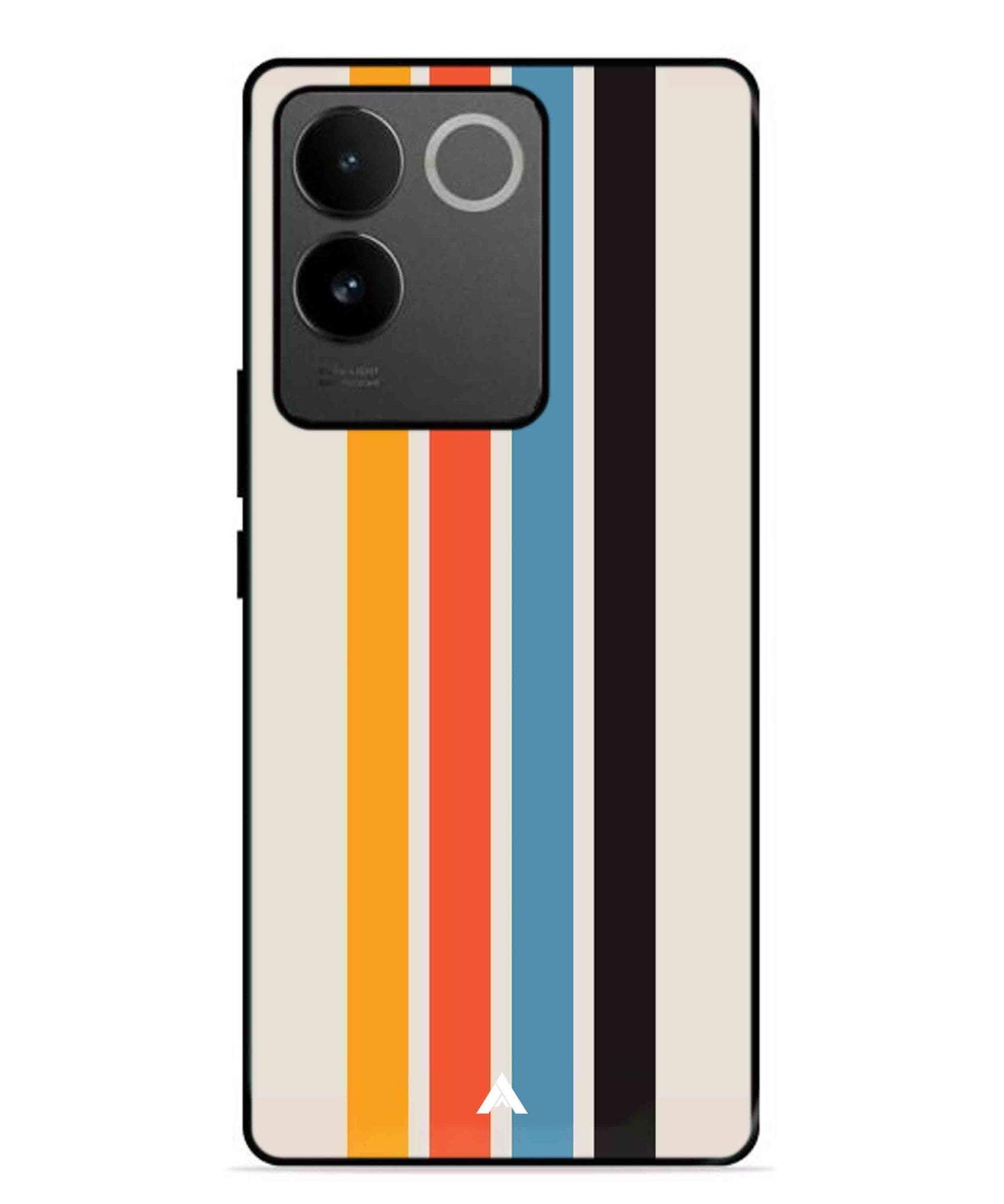 Stripe Pattern 2 Metal Back Cover Phone Case for Vivo T2 Pro