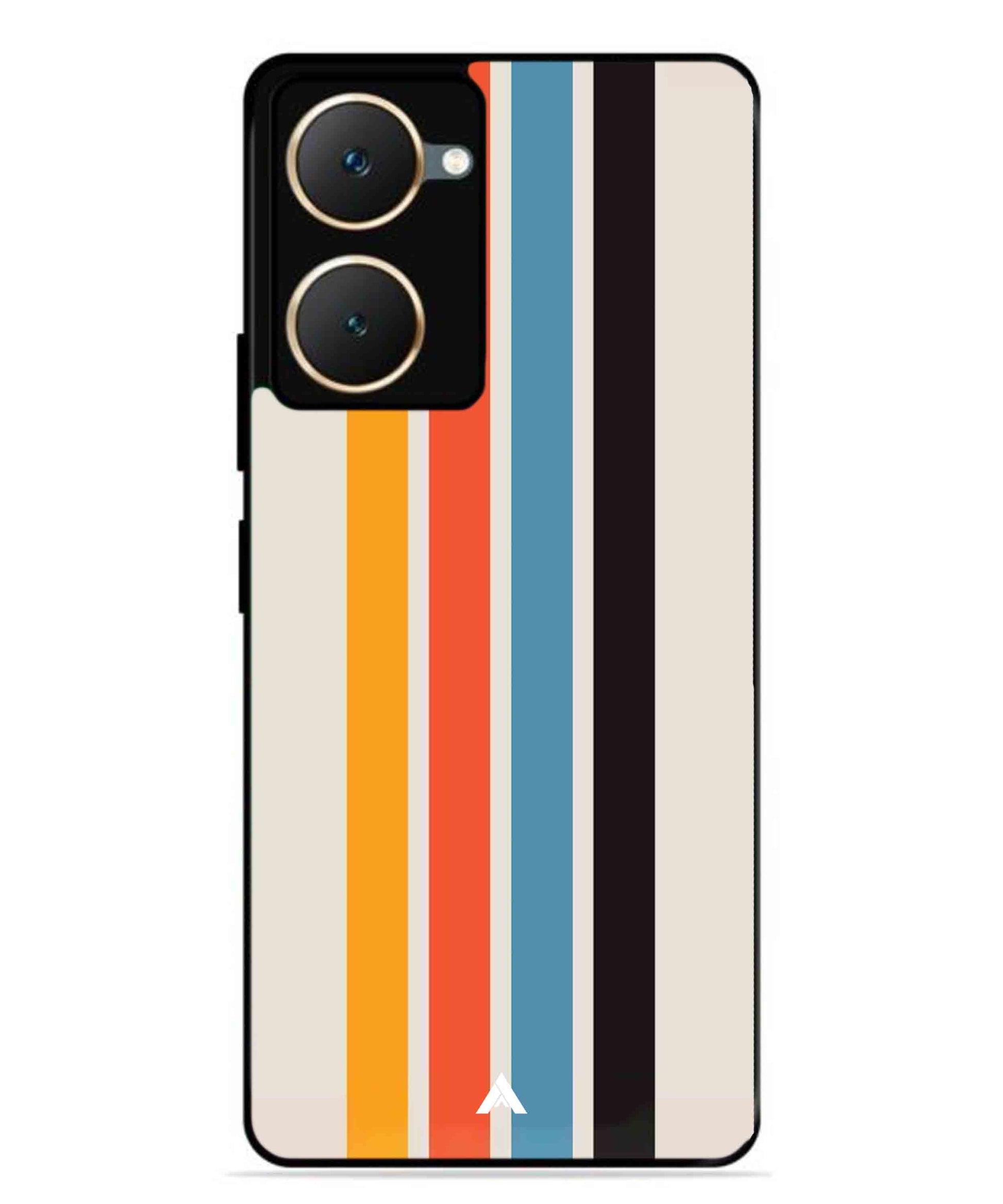 Stripe Pattern 2 Metal Back Cover Phone Case for Vivo T3 Lite