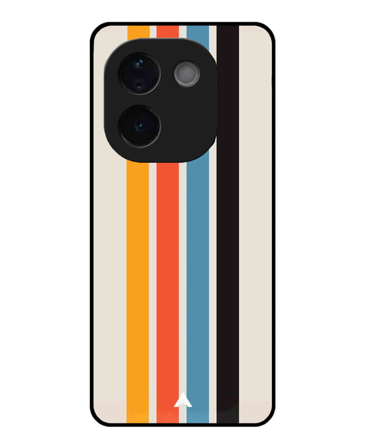 Stripe Pattern 2 Metal Back Cover Phone Case for Vivo T3 Pro