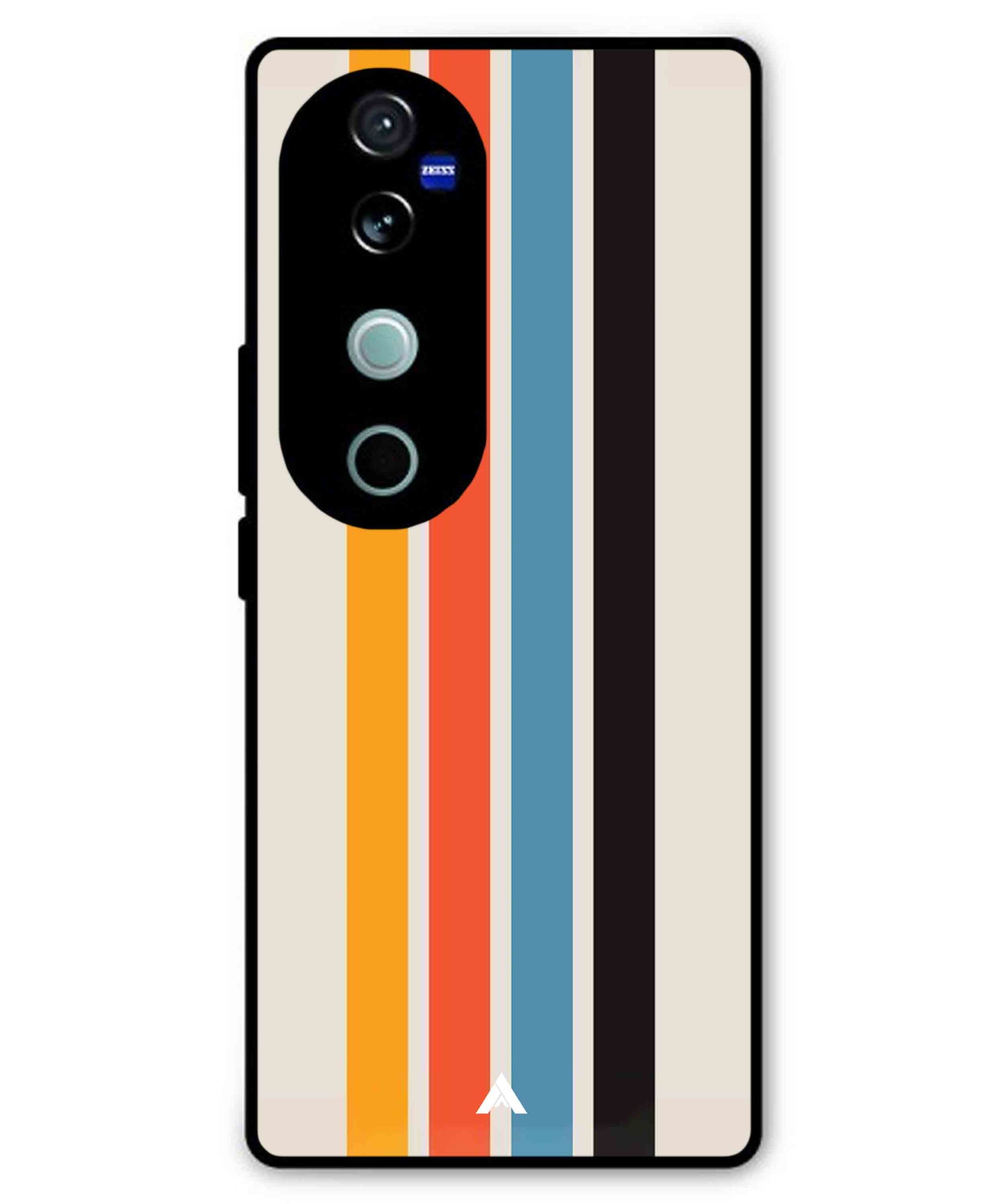 Stripe Pattern 2 Metal Back Cover Phone Case for Vivo T3 Ultra