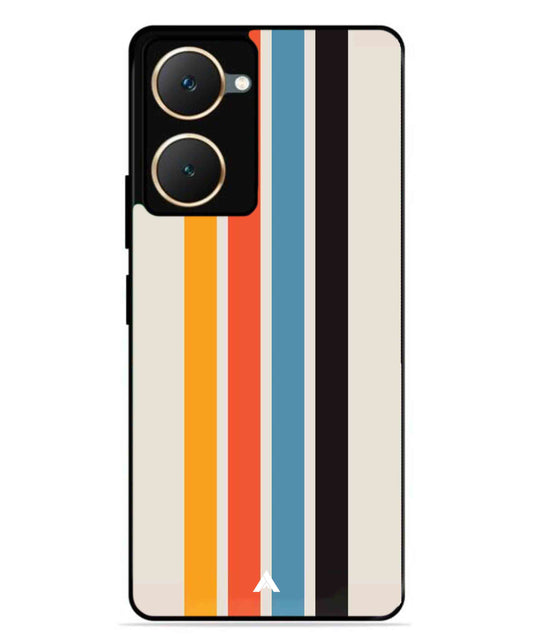 Stripe Pattern 2 Metal Back Cover Phone Case for Vivo Y03 4G