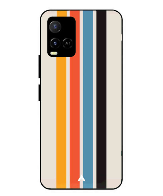 Stripe Pattern 2 Metal Back Cover Phone Case for Vivo Y21