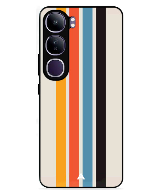 Stripe Pattern 2 Metal Back Cover Phone Case for Vivo Y300
