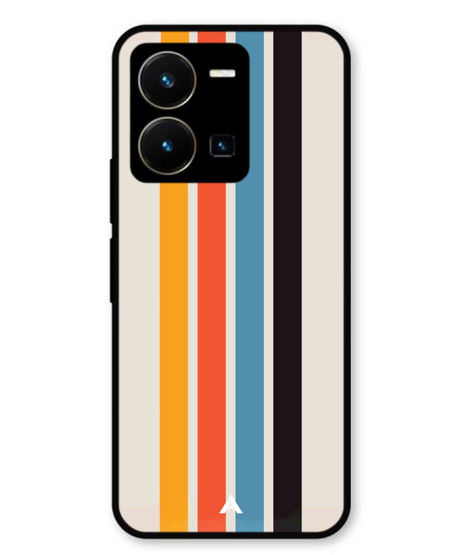 Stripe Pattern 2 Metal Back Cover Phone Case for Vivo Y35