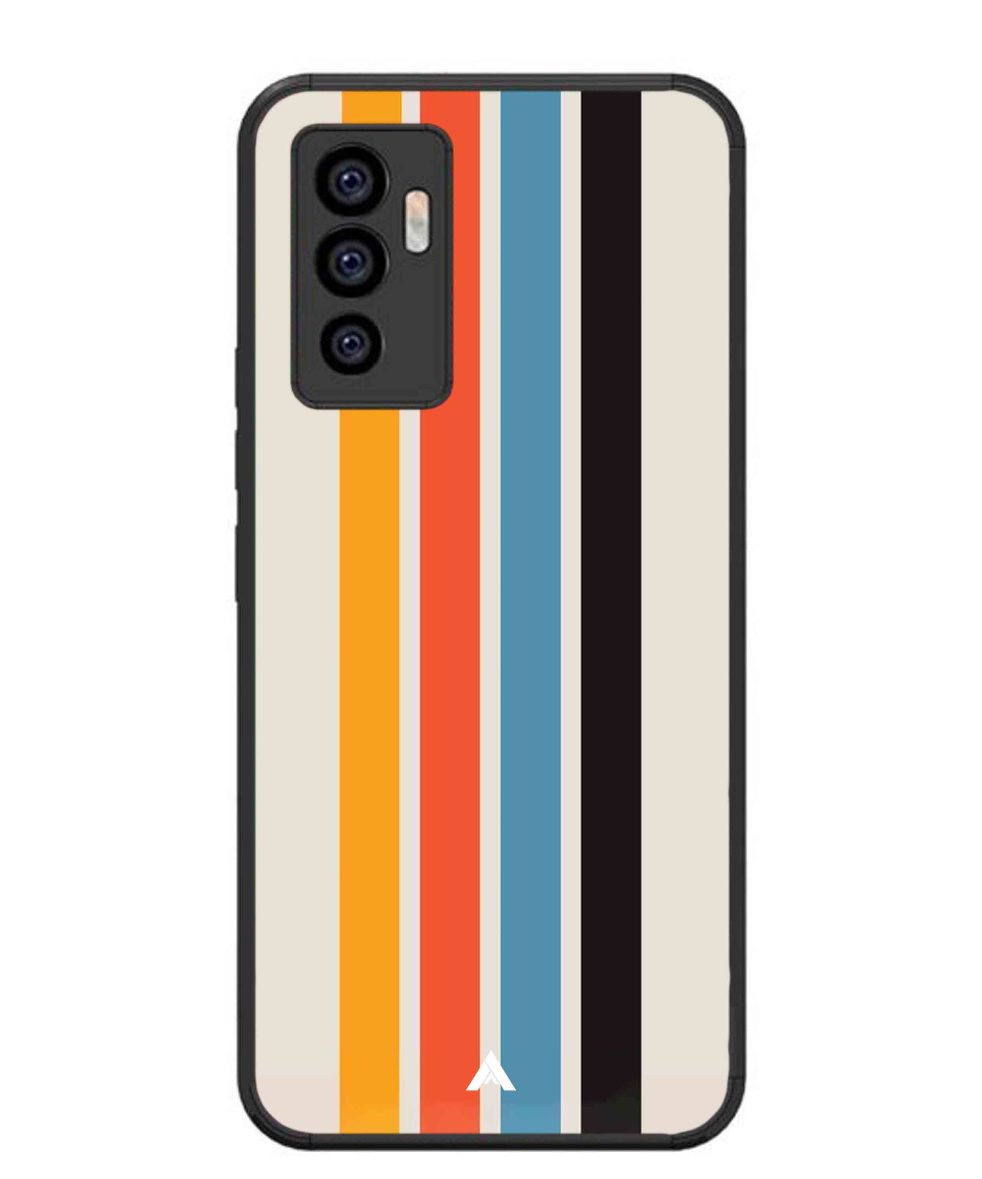 Stripe Pattern 2 Metal Back Cover Phone Case for Vivo Y75 4G