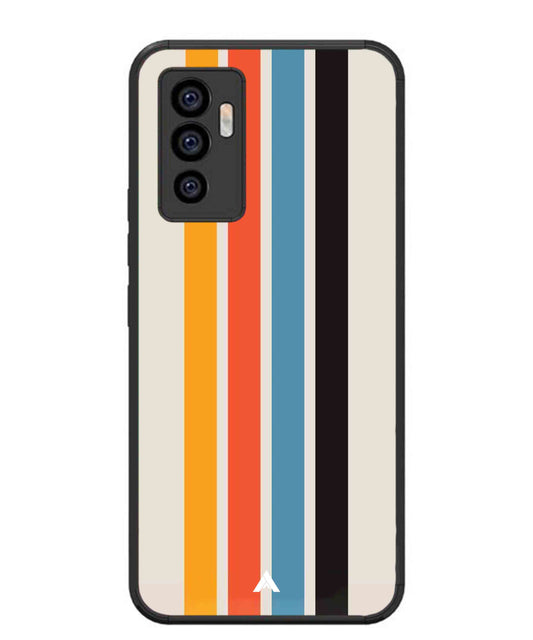 Stripe Pattern 2 Metal Back Cover Phone Case for Vivo Y75 4G