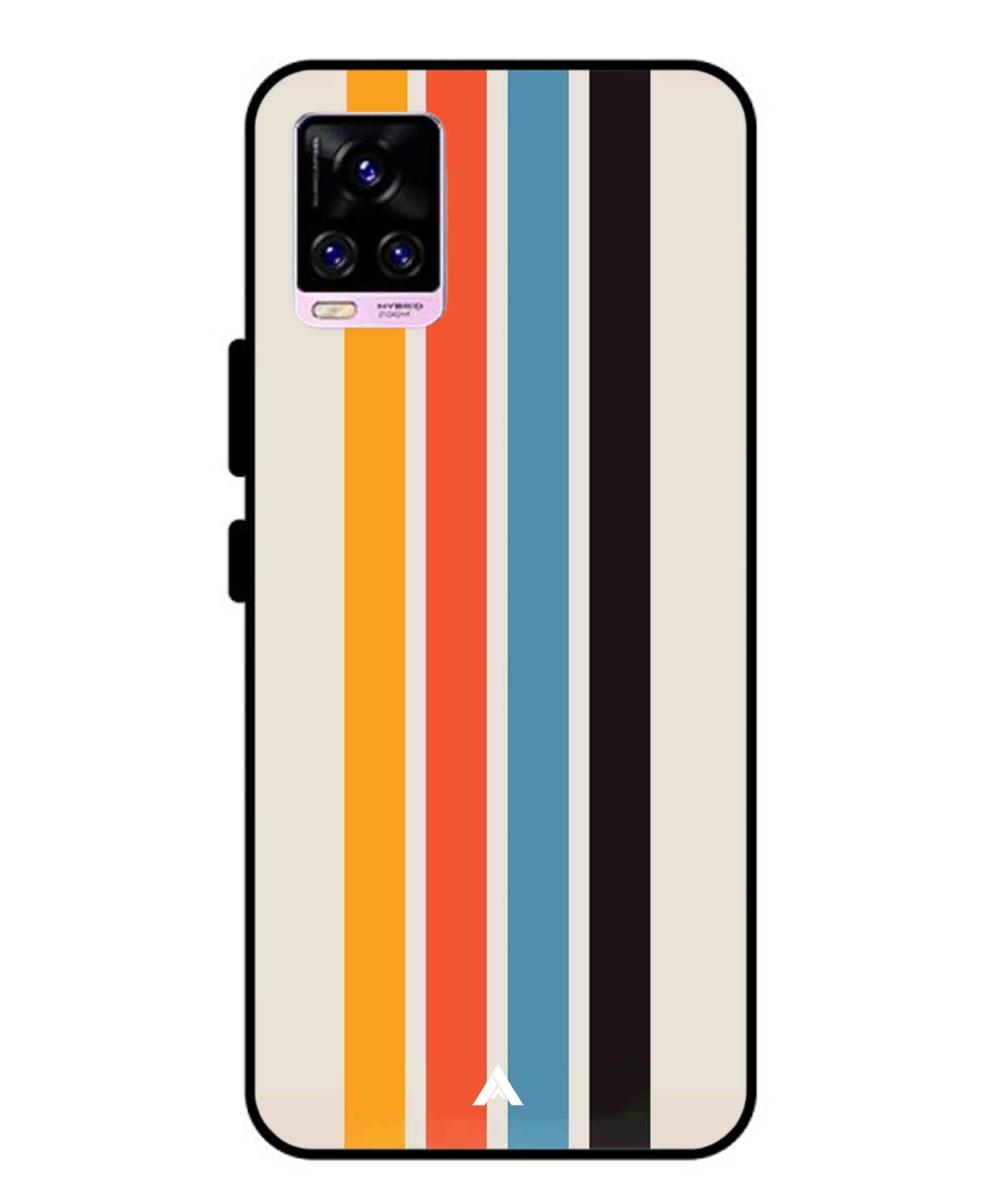 Stripe Pattern 2 Metal Back Cover Phone Case for Vivo v20 Pro