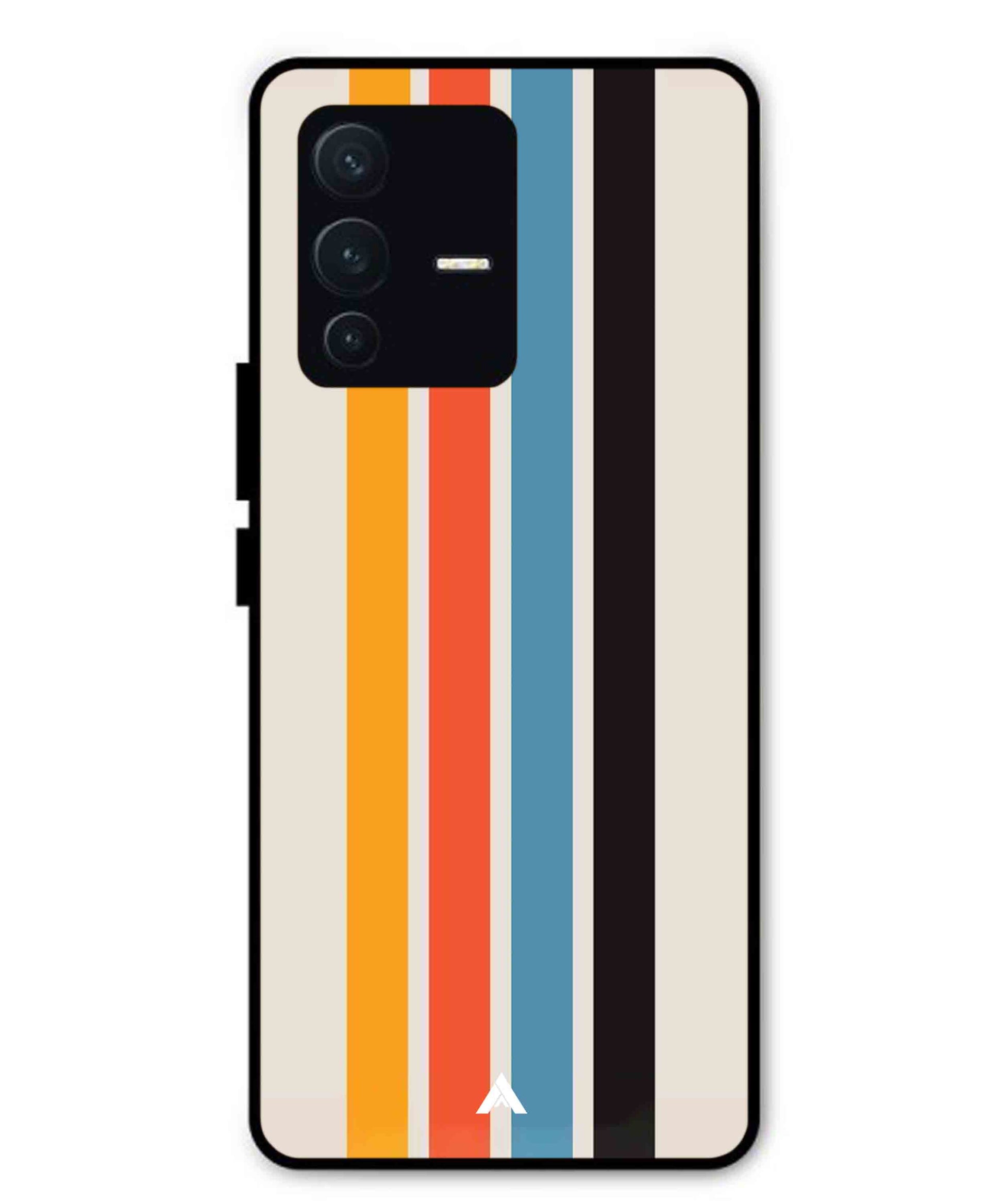 Stripe Pattern 2 Metal Back Cover Phone Case for Vivo v23 Pro
