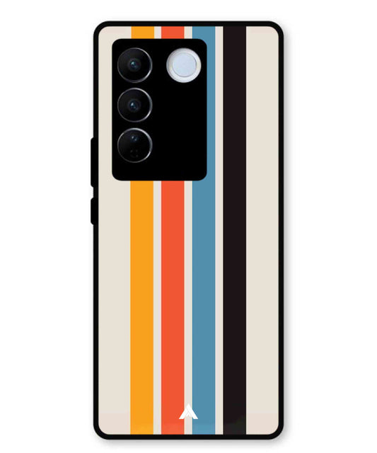 Stripe Pattern 2 Metal Back Cover Phone Case for Vivo v27