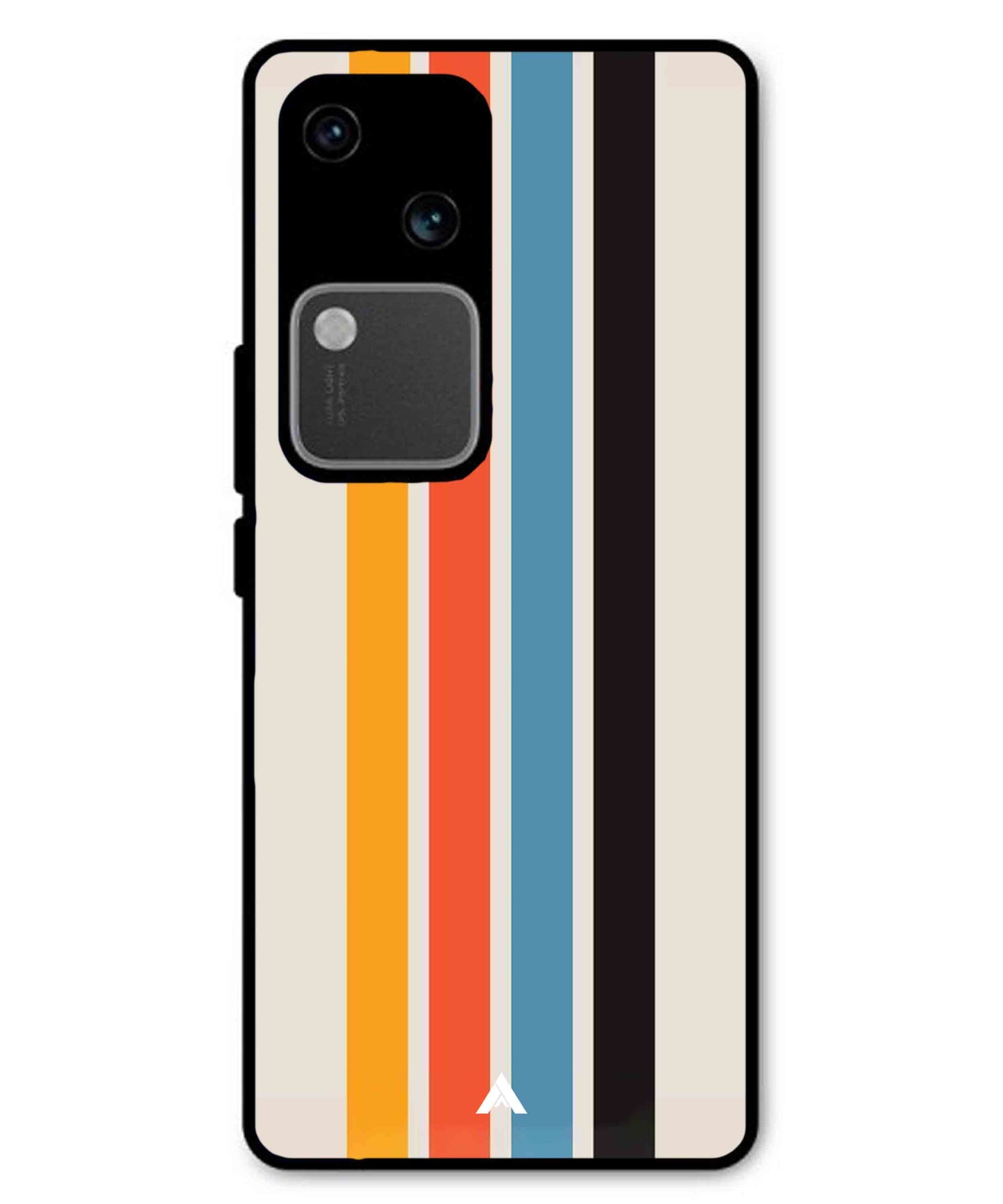 Stripe Pattern 2 Metal Back Cover Phone Case for Vivo v30