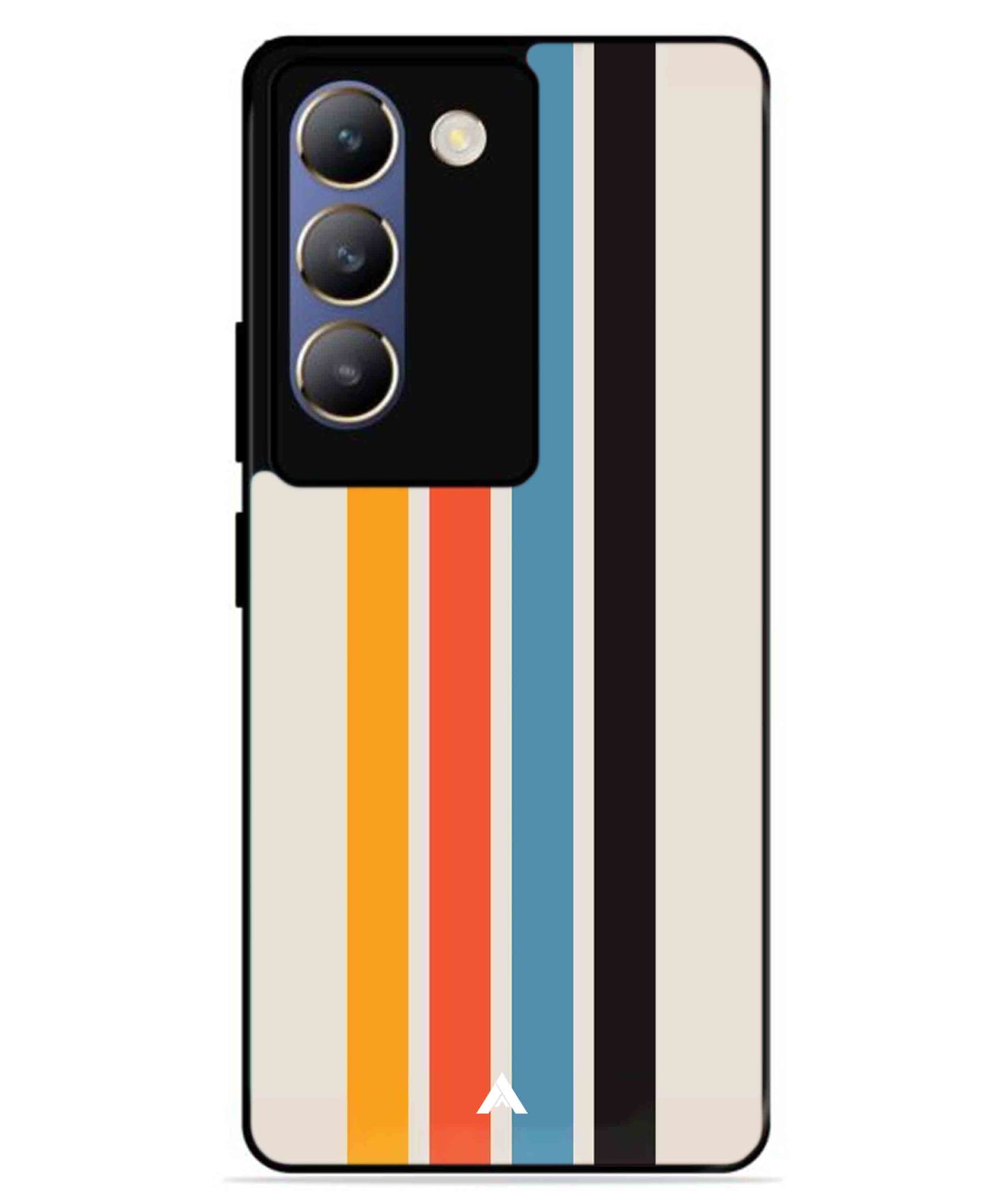 Stripe Pattern 2 Metal Back Cover Phone Case for Vivo v30 Lite