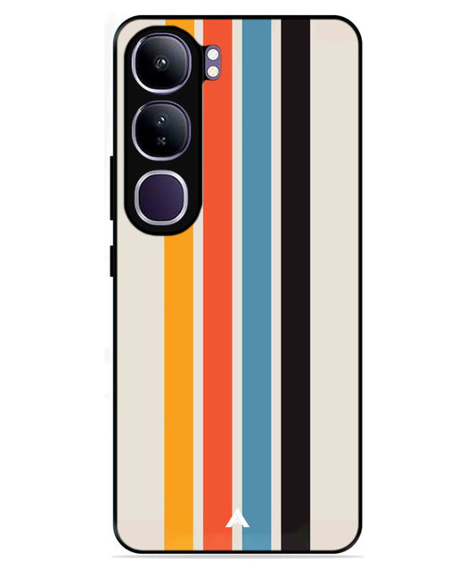 Stripe Pattern 2 Metal Back Cover Phone Case for Vivo v40 Lite