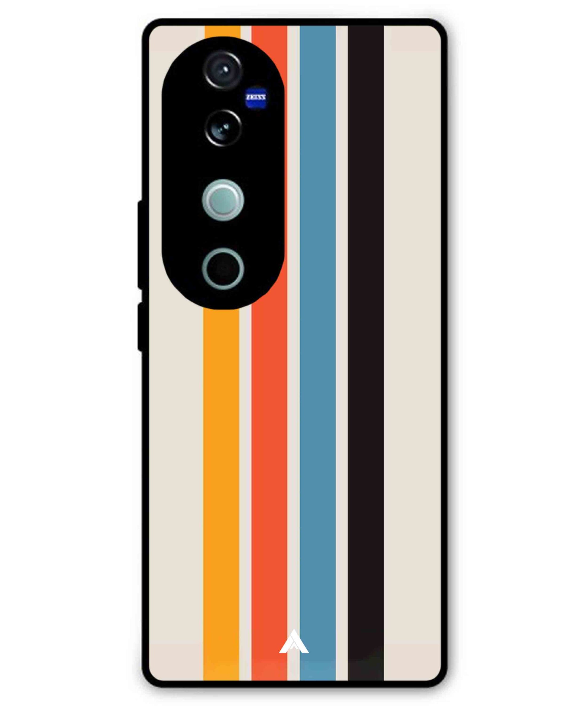 Stripe Pattern 2 Metal Back Cover Phone Case for Vivo v40 Pro