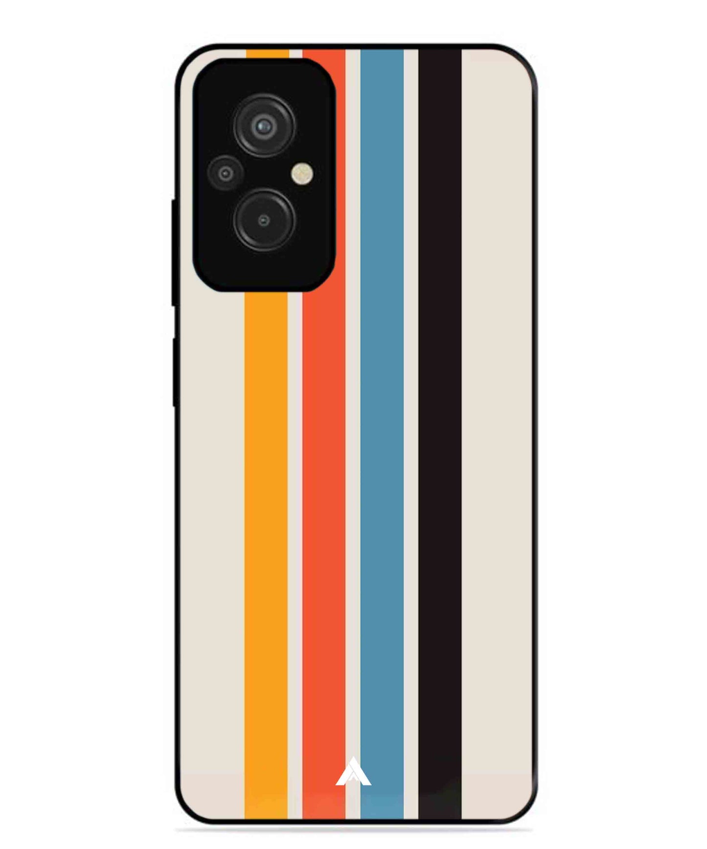 Stripe Pattern 2 Metal Back Cover Phone Case for Xiaomi Redmi 11 Prime 4G
