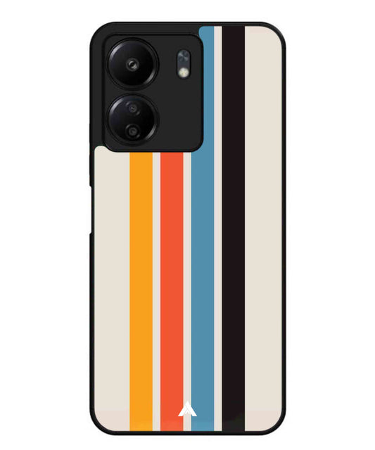 Stripe Pattern 2 Metal Back Cover Phone Case for Xiaomi Redmi 13C 4G