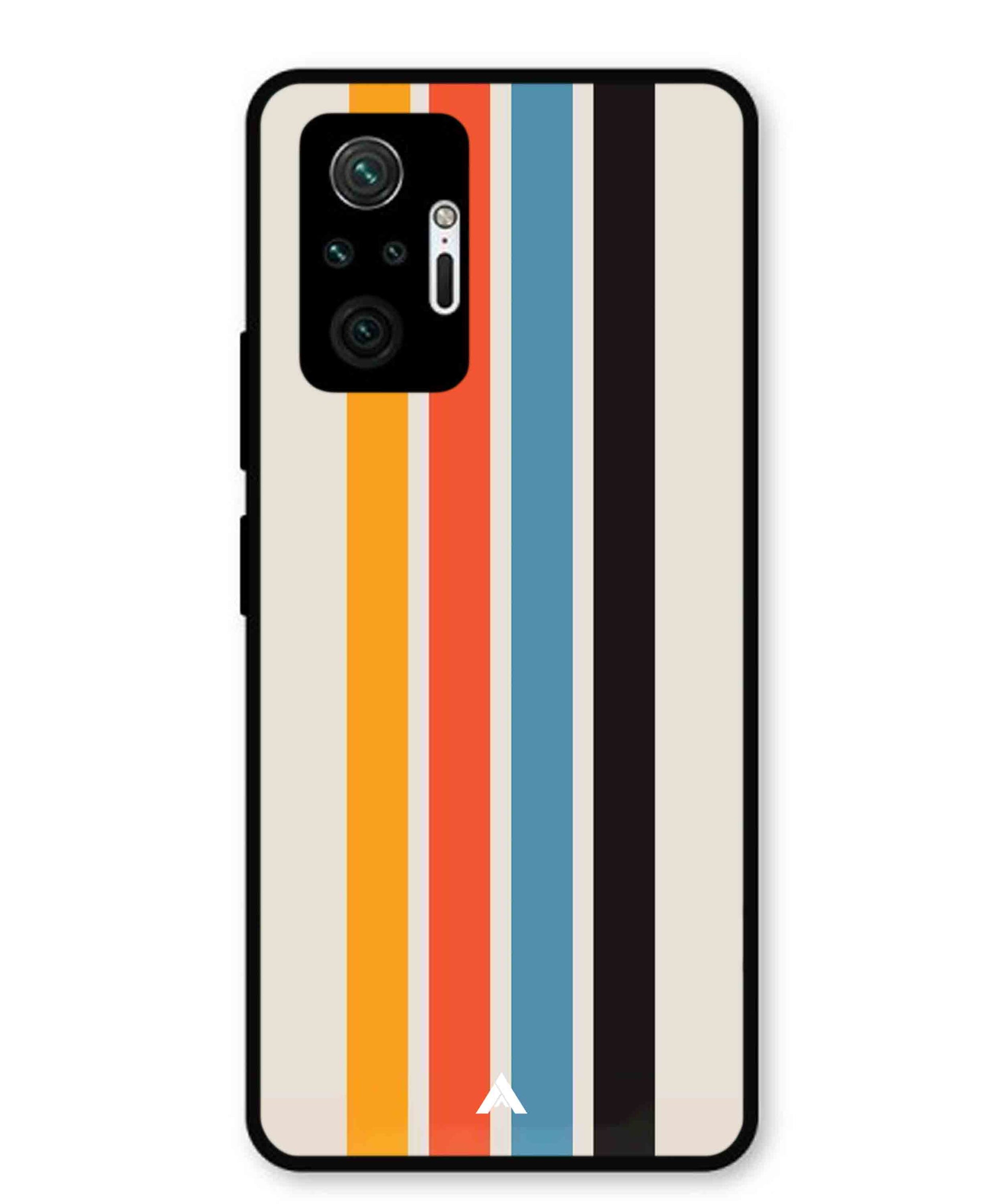 Stripe Pattern 2 Metal Back Cover Phone Case for Xiaomi Redmi Note 10 Pro
