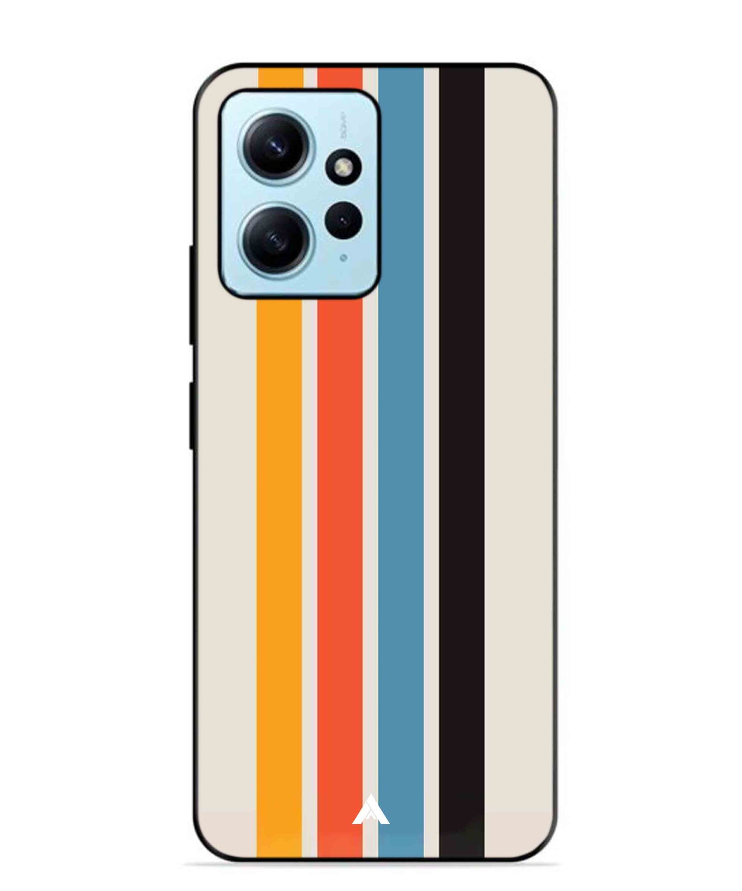 Stripe Pattern 2 Metal Back Cover Phone Case for Xiaomi Redmi Note 12 4G