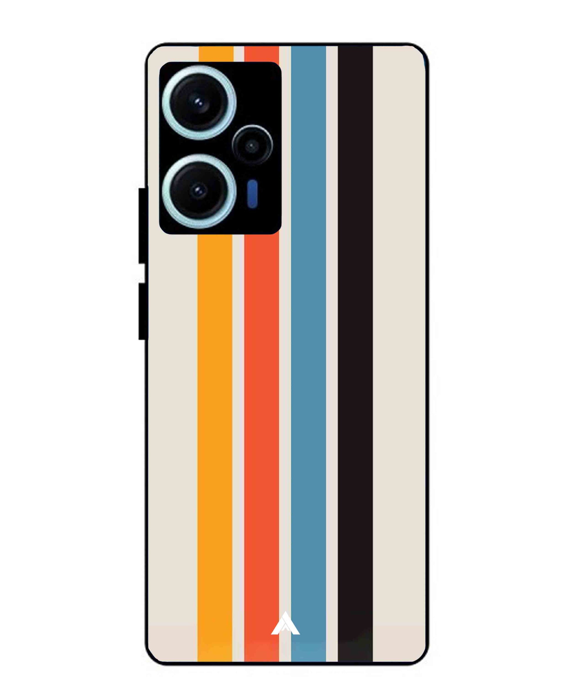 Stripe Pattern 2 Metal Back Cover Phone Case for Xiaomi Redmi Note 12 Turbo