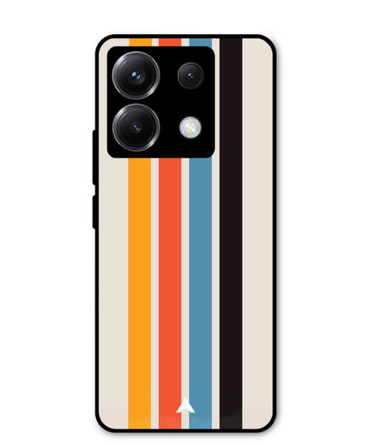 Stripe Pattern 2 Metal Back Cover Phone Case for Xiaomi Redmi Note 13 Pro