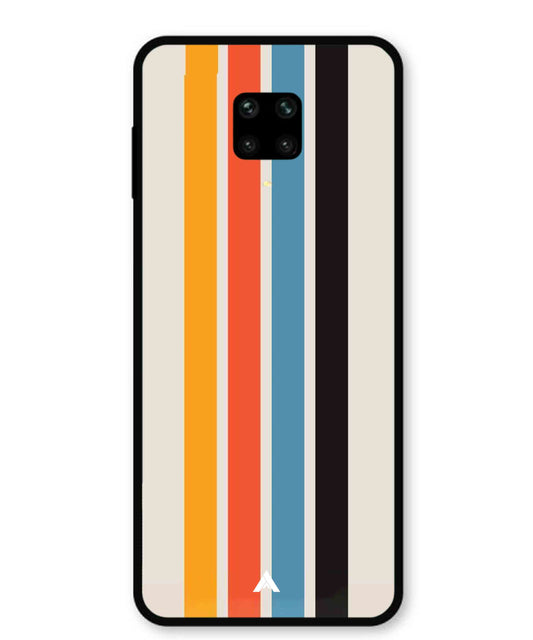 Stripe Pattern 2 Metal Back Cover Phone Case for Xiaomi Redmi Note 9 Pro