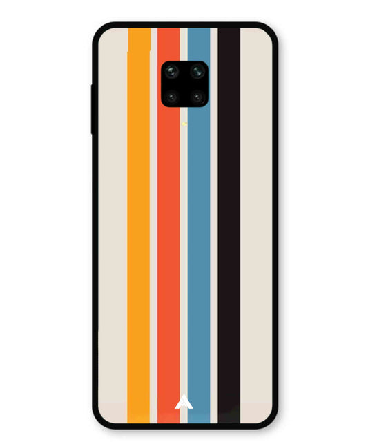 Stripe Pattern 2 Metal Back Cover Phone Case for Xiaomi Redmi Note 9 Pro Max