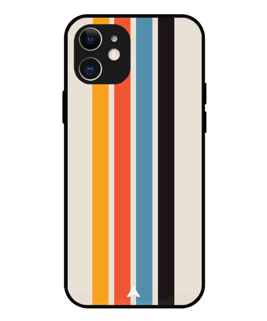 Stripe Pattern 2 Metal Back Cover Phone Case for iPhone 12