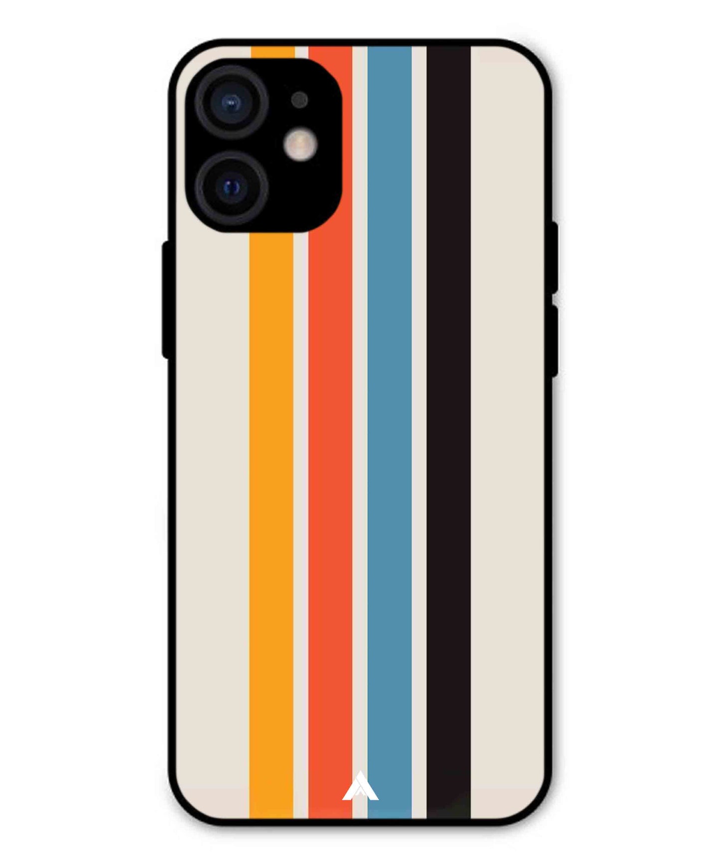 Stripe Pattern 2 Metal Back Cover Phone Case for iPhone 12 Mini
