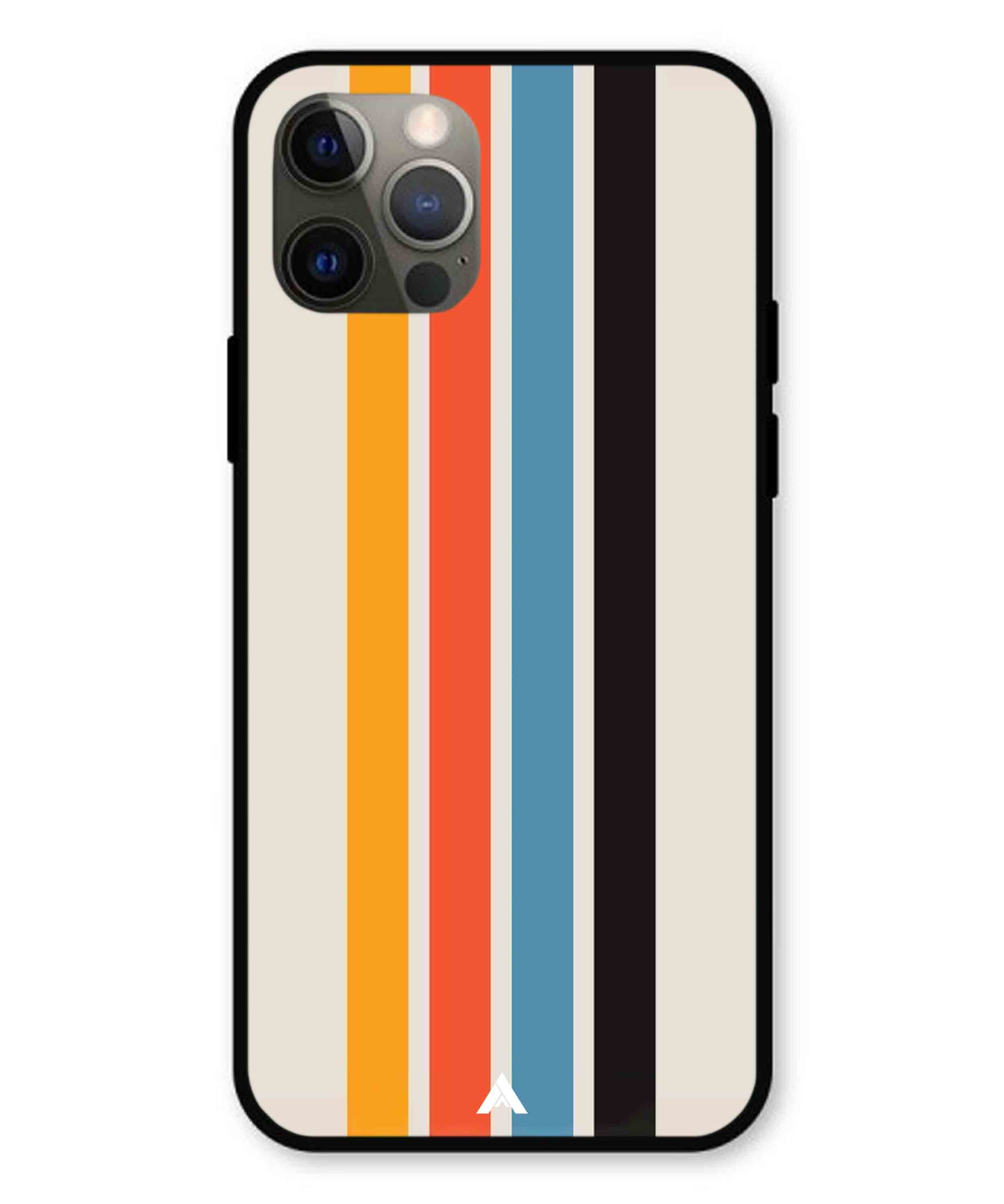 Stripe Pattern 2 Metal Back Cover Phone Case for iPhone 12 Pro